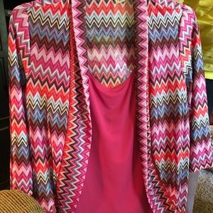 Cute chevron striped two-fer; never worn, no tags